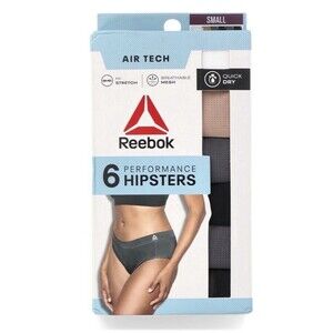 6-Pack REEBOK Women’s XL Hipsters Air Tech Performance Stretch Mesh Underwear